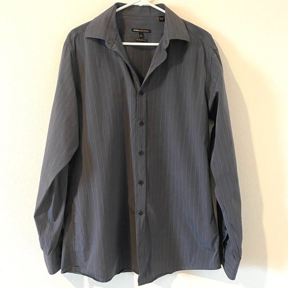 BCBGMaxAzria Other - BCBGMaxAzria Button Down Shirt Striped Modern Fit Gray Blue Men's Size 16.5